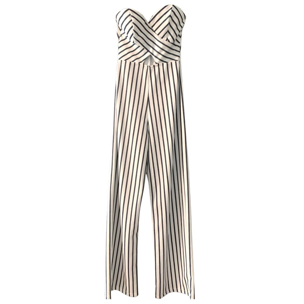 Windsor Strapless White Striped Jumpsuit